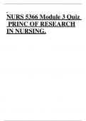 NURS 5366 Module 3 Quiz PRINC OF RESEARCH IN NURSING