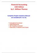 Solutions for Financial Accounting, 13th Edition Thomas (All Chapters included)