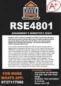 RSE4801 Assignment 5 Semester 2 2023 (ANSWERS)