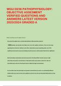 WGU D236 PATHOPHYSIOLODY: OBJECTIVE ASSESMENT  VERIFIED QUESTIONS AND  ANSWERS LATEST VERSION  2023/2024 GRADED A 