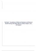 Test Bank - Foundations of Maternal-Newborn and Women’s Health Nursing, 8th Edition (Murray, 2024), Chapter 1-28 | All Chapters