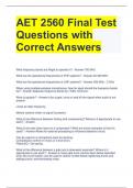 AET 2560 Final Test Questions with Correct Answers