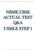 NBME CBSE ACTUAL TEST QUESTIONS AND ANSWERS(Quiz bank with all the correct answers)(usmle step 1)Medical examination