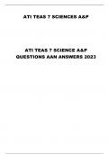 ATI TEAS 7 SCIENCE ANATOMY &PSYCHOLOGY QUESTIONS AND ANSWERS 2023.