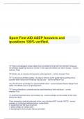 Sport First AID ASEP Answers and questions 100% verified.