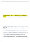 Sport First AID ASEP Answers and questions 2023.