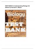 TEST BANK for Understanding Biology 3rd Edition by Kenneth A. Mason