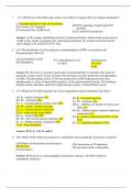 Anatomy and Physiology Mini MCQs Answers 2023/24