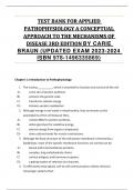 TEST BANK FOR APPLIED PATHOPHYSIOLOGY A CONCEPTUAL APPROACH TO THE MECHANISMS OF DISEASE 3RD EDITION BY CARIE  BRAUN (UPDATED EXAM   ISBN 978-1496335869)