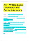 ATF Written Exam Questions with Correct Answers