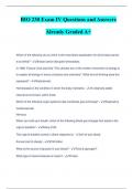 BIO 230 Exam IV Questions and Answers Already Graded A+