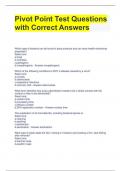 Pivot Point Test Questions with Correct Answers