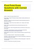 Pivot Point Exam Questions with Correct Answers