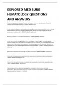 EXPLORED MED SURG HEMATOLOGY QUESTIONS  AND ANSWERS