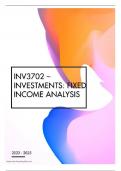 INV3702 – INVESTMENTS: FIXED INCOME ANALYSIS EXAM MEMO 2023