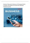 Solution Manual for Business A Changing World  Canadian 6th Edition by Ferrell Hirt Iskander  Mombourquette