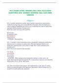 ACLS EXAM LATEST VERSION 2022-2024/ ACLS EXAM QUESTIONS AND CORRECT ANSWERS 2022-2024| NEW VERSION VERSION 1 Q1.) A patient experiences cardiac arrest, and the resuscitation team initiates ventilations using a bag-valve-mask (BVM) resuscitator. The develo