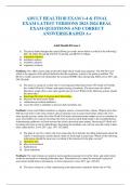 ADULT HEALTH lll EXAM 1-4 & FINAL EXAM LATEST VERSIONS 2023-2024 REAL EXAM QUESTIONS AND CORRECT ANSWERS|GRADED A+ Adult Health lll Exam 1 1. The nurse should interpret the arterial blood gas results shown below as which of the following? pH 7.48, PaO2 85