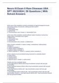 Neuro III Exam II Rare Diseases USA DPT 2023/2024 | 50 Questions | With Solved Answers