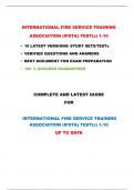 INTERNATIONAL FIRE SERVICE TRAINING ASSOCIATION (IFSTA) TEST(s) 1-10