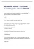 RN maternal newborn ATI questions In-class activity question well answered 2023/2024