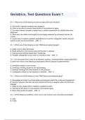 Geriatrics, Test Questions Exam 