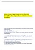 RN Concept-Based Assessment Level 2 Online Practice B questions and answers well illustrated.