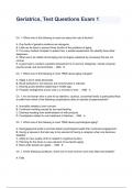 Geriatrics, Test Questions Exam 1 Questions And Answers All Verified 