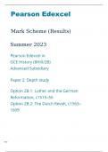 Edexcel AS History 8HI0/2B Mark Scheme June2023.