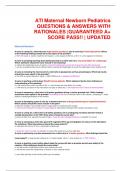 ATI Maternal Newborn Pediatrics QUESTIONS & ANSWERS WITH RATIONALES |GUARANTEED A+  SCORE PASS!! | UPDATED