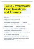 TCEQ D Wastewater Exam Questions and Answers