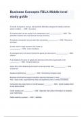 Business Concepts FBLA Middle level study guide Questions With Correct Solutions 