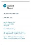 Edexcel A Level History Paper Option 2A Mark Scheme June 2023