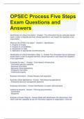 OPSEC Process Five Steps Exam Questions and Answers