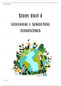 KRM 310 Study Unit 4: ECOLOGICAL & SUBCULTURE  PERSPECTIVES