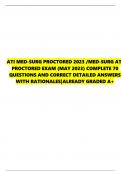 ATI MED-SURG PROCTORED 2023 /MED-SURG ATI  PROCTORED EXAM (MAY 2023) COMPLETE 70 QUESTIONS AND CORRECT DETAILED ANSWERS  WITH RATIONALES|ALREADY GRADED A+