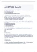 ASE BRAKES Exam #3 Questions and Answers (Graded A)