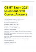 CBMT Exam 2021 Questions with Correct Answers