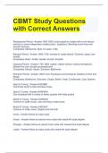 CBMT Study Questions with Correct Answers