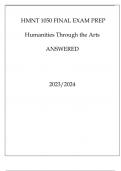 HMNT 1050 FINAL EXAM PREP HUMANITIES THROUGH THE ARTS ANSWERED 20232024.