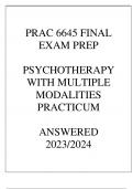 PRAC 6645 FINAL EXAM PREP PSYCHOTHERAPY WITH MULTIPLE MODALITIES ANSWERED