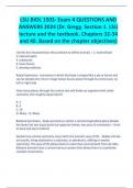 LSU BIOL 1503- Exam 4 QUESTIONS AND ANSWERS 2024 (Dr. Gregg. Section 1. LSU lecture and the textbook. Chapters 32-34 and 40. Based on the chapter objectives)