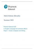 Edexcel A Level English Language and Literature Paper 1 Mark Scheme June 2023