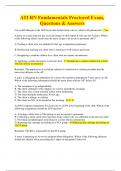 ATI RN Fundamentals Proctored Exam, Questions & Answers