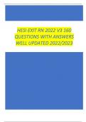 HESI EXIT RN 2022 V3 160  QUESTIONS WITH ANSWERS  WELL UPDATED 2022/2023