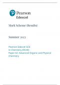 Edexcel A Level Chemistry Paper 2 Mark Scheme June 2023