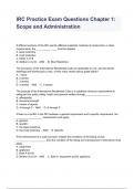 IRC Practice Exam Questions Chapter 1: Scope and Administration Questions And Answers 