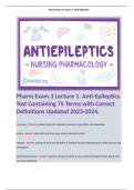 Pharm Exam 3 Lecture 1: Anti-Epileptics / 3P (Patho, Physio & Pharm) High Stakes Exam / APEA Predictor Exam Missed Questions Part 3 & more. 