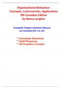 Solutions for Organizational Behaviour: Concepts, Controversies, Applications 9th Canadian Edition Langton (All Chapters included)