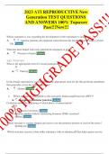 2023 ATI REPRODUCTIVE New Generation TEST QUESTIONS AND ANSWERS 100% Topscore Pass!!!New!!!